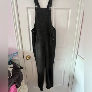 Black Denim Overalls